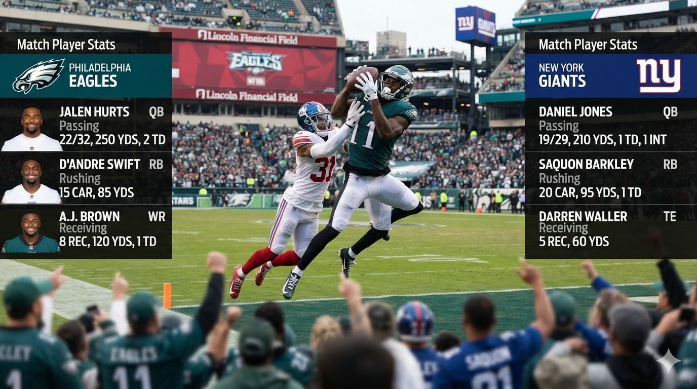 philadelphia eagles vs new york giants match player stats